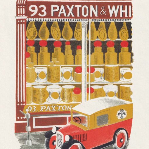 ‘Cheesemonger’, Eric Ravilious, colour lithograph, 1938.