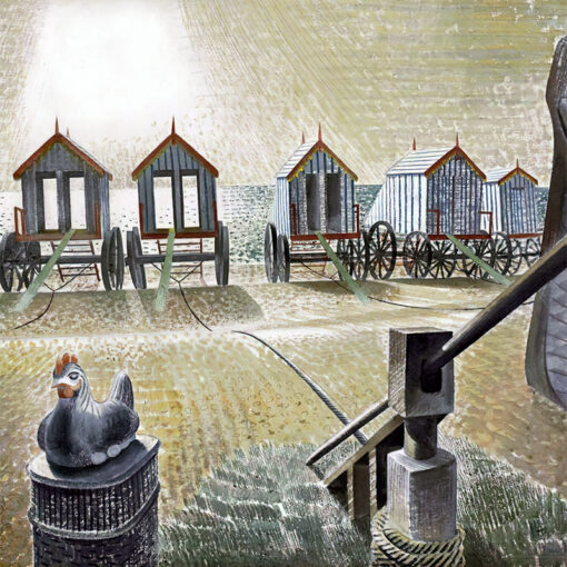 Eric Ravilious 'Aldeburgh Bathing Machines' Greetings Card.