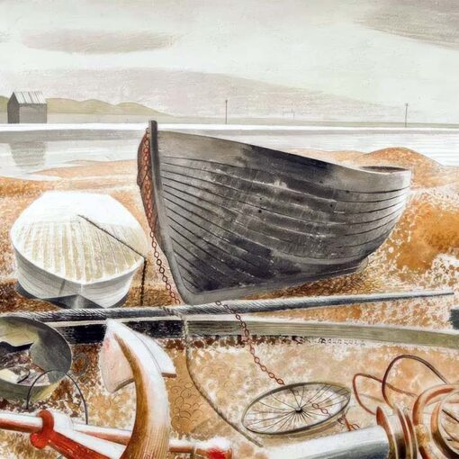 Eric Ravilious Postcards: ‘Anchor and Boats, Rye’, Eric Ravilious, watercolour, 1938.