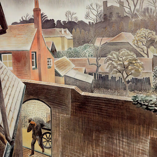 'Back Gardens', Eric Ravilious, watercolour, 1935.