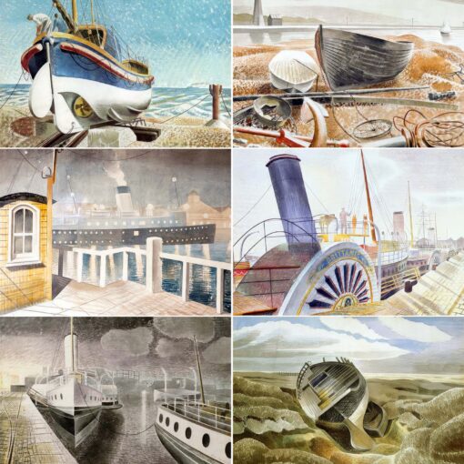 The Eric Ravilious Small Boats and Steamers Postcard Collection.