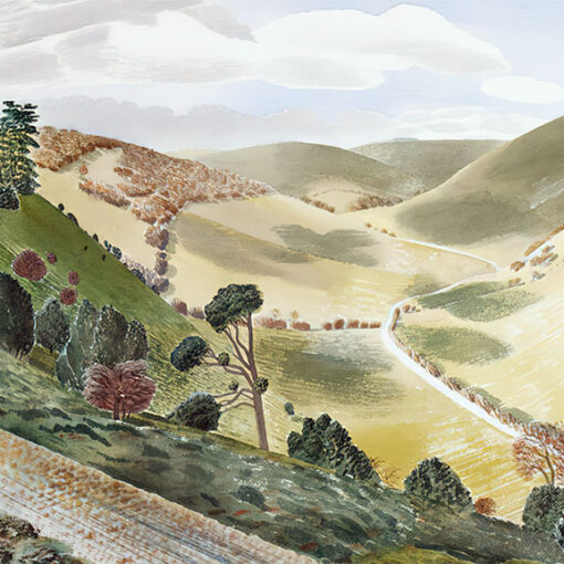 Eric Ravilious ‘The Causeway, Wiltshire Downs’, watercolour, 1937.