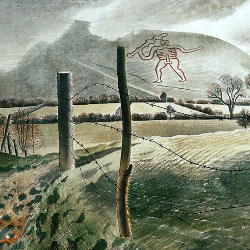 Eric Ravilious Cerne Abbas Giant Greetings Card (Landscape Version).