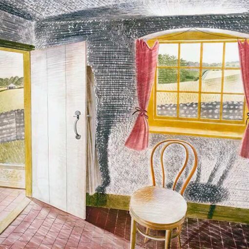 Eric Ravilious ‘Interior of Furlongs’ watercolour, 1939.