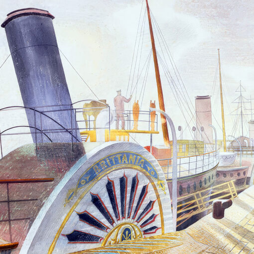 Eric Ravilious Postcards: ‘Paddle Steamers, Bristol Quay’, Eric Ravilious, watercolour, 1938.