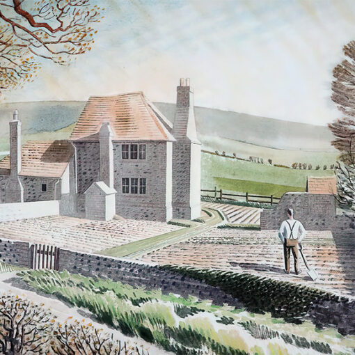 ‘Shepherd’s Cottage (The Lay)’, Eric Ravilious, watercolour, 1934.