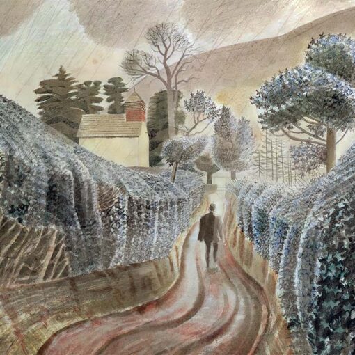 Eric Ravilious 'Wet Afternoon' Greetings Card (landscape version).