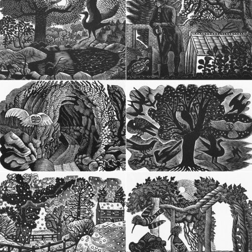 Eric Ravilious Wood Engraving Postcard Panel.
